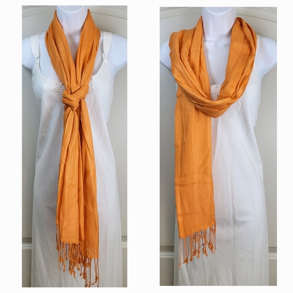 Orange Sherbert Lightweight Scarf - 73" x 22" - Picture 5 of 9